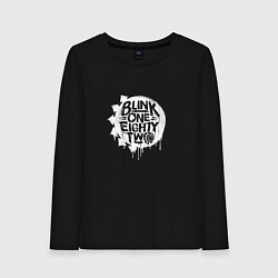 Лонгслив хлопковый женский Blink 182, логотип, цвет: черный