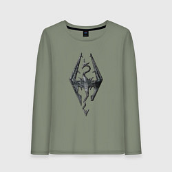 Лонгслив хлопковый женский СКАЙРИМ ЛОГО SKYRIM LOGO, цвет: авокадо