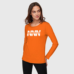 Лонгслив хлопковый женский NNN No nut november, цвет: оранжевый — фото 2