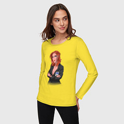 Лонгслив хлопковый женский Dana Scully X-Files, цвет: желтый — фото 2
