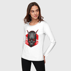 Лонгслив хлопковый женский SHLSHK Cyber Skull Collection, цвет: белый — фото 2
