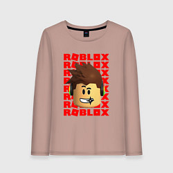 Женский лонгслив ROBLOX RED LOGO LEGO FACE