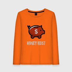 Лонгслив хлопковый женский Money Heist Pig, цвет: оранжевый