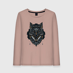 Женский лонгслив ЭТНИЧЕСКАЯ ЛИСА, АБСТРАКЦИЯ