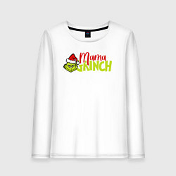 Лонгслив хлопковый женский Mama Grinch Family, цвет: белый