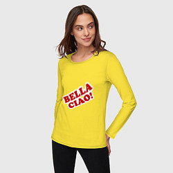 Лонгслив хлопковый женский Bella Ciao!, цвет: желтый — фото 2
