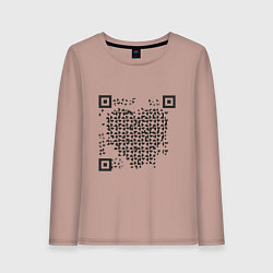 Лонгслив хлопковый женский QR Love, цвет: пыльно-розовый