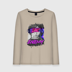 Лонгслив хлопковый женский Everywere My Enemy, цвет: миндальный