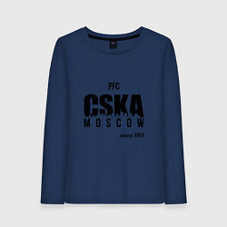 Лонгслив хлопковый женский CSKA since 1911, цвет: тёмно-синий