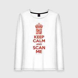 Женский лонгслив Keep calm and scan me - fuck off