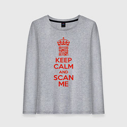 Женский лонгслив Keep calm and scan me - fuck off