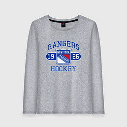 Лонгслив хлопковый женский Нью Йорк Рейнджерс, New York Rangers, цвет: меланж