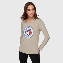 Лонгслив хлопковый женский Toronto Blue Jays, цвет: миндальный — фото 2