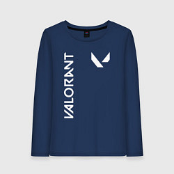 Лонгслив хлопковый женский Valorant - Logo, цвет: тёмно-синий