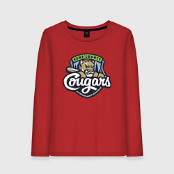 Лонгслив хлопковый женский Kane County Cougars - baseball team, цвет: красный