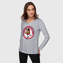 Лонгслив хлопковый женский Buffalo Bisons - baseball team, цвет: меланж — фото 2