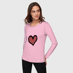 Лонгслив хлопковый женский Граффити Сердце, цвет: светло-розовый — фото 2