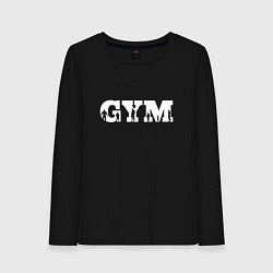Лонгслив хлопковый женский GYM- образ жизни, цвет: черный
