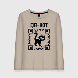 Женский лонгслив QR кот КОТИК