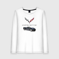 Лонгслив хлопковый женский Chevrolet Corvette, цвет: белый