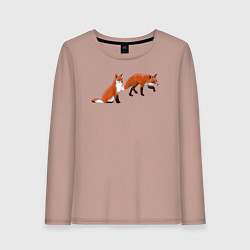 Женский лонгслив Акварельные лисы пара