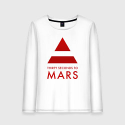 Лонгслив хлопковый женский 30 Seconds to Mars - Рок, цвет: белый