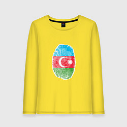 Лонгслив хлопковый женский Азербайджан - Отпечаток, цвет: желтый