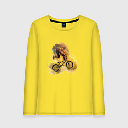 Лонгслив хлопковый женский BMX Акварель, цвет: желтый