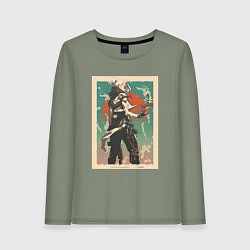 Лонгслив хлопковый женский Jett art, цвет: авокадо