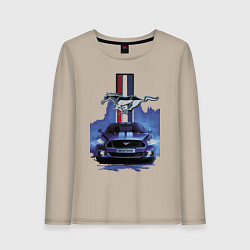 Лонгслив хлопковый женский Mustang - лучший среди равных!, цвет: миндальный