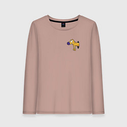 Лонгслив хлопковый женский Пёс из Котопса, цвет: пыльно-розовый