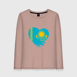 Женский лонгслив Сердце - Казахстан