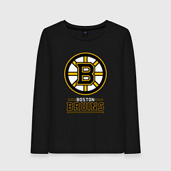 Лонгслив хлопковый женский Boston Bruins , Бостон Брюинз, цвет: черный