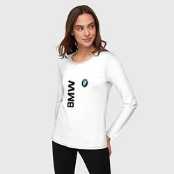 Лонгслив хлопковый женский BMW ато супер, цвет: белый — фото 2