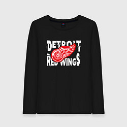 Лонгслив хлопковый женский Детройт Ред Уингз Detroit Red Wings, цвет: черный