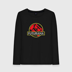 Лонгслив хлопковый женский Футурама Бендер Логотип, Futurama, цвет: черный