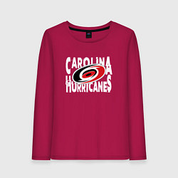 Лонгслив хлопковый женский Каролина Харрикейнз, Carolina Hurricanes, цвет: маджента