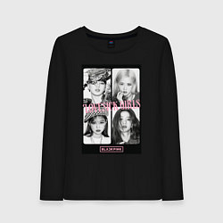 Лонгслив хлопковый женский Blackpink K-pop, цвет: черный