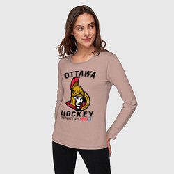 Лонгслив хлопковый женский OTTAWA SENATORS ОТТАВА СЕНАТОРЗ, цвет: пыльно-розовый — фото 2