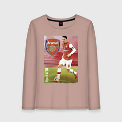 Лонгслив хлопковый женский Arsenal, Mesut Ozil, цвет: пыльно-розовый