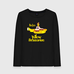 Лонгслив хлопковый женский On a Yellow Submarine, цвет: черный