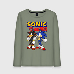 Лонгслив хлопковый женский ЕЖ СОНИК SONIC THE HEDGEHOG, цвет: авокадо