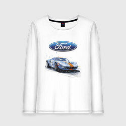 Лонгслив хлопковый женский Ford Motorsport, цвет: белый