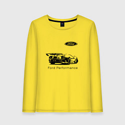 Лонгслив хлопковый женский Ford Performance Racing team, цвет: желтый
