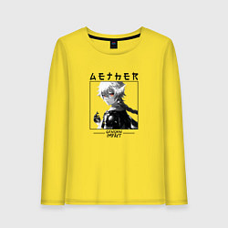 Лонгслив хлопковый женский Итэр Aether, Genshin Impact, цвет: желтый