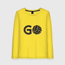 Лонгслив хлопковый женский Go Volleyball, цвет: желтый