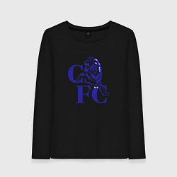Лонгслив хлопковый женский Chelsea Челси Ретро логотип, цвет: черный