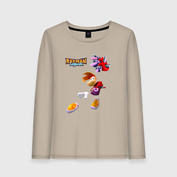 Лонгслив хлопковый женский Rayman в прыжке, цвет: миндальный