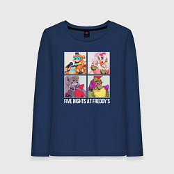 Лонгслив хлопковый женский Rock star fnaf, цвет: тёмно-синий