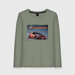 Лонгслив хлопковый женский Mazda Motorsports Development, цвет: авокадо